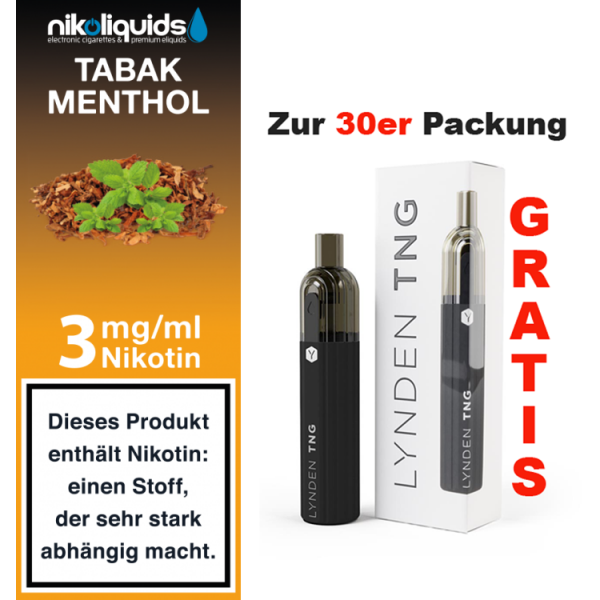 nikoliquids Liquids - 10ml f&uuml;r 7,20&euro; 3 mg Tabak Menthol