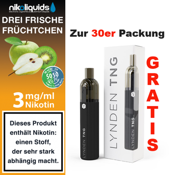 nikoliquids Liquids - 10ml ab 6,95&euro; 3 mg Drei Frische Fr&uuml;chtchen